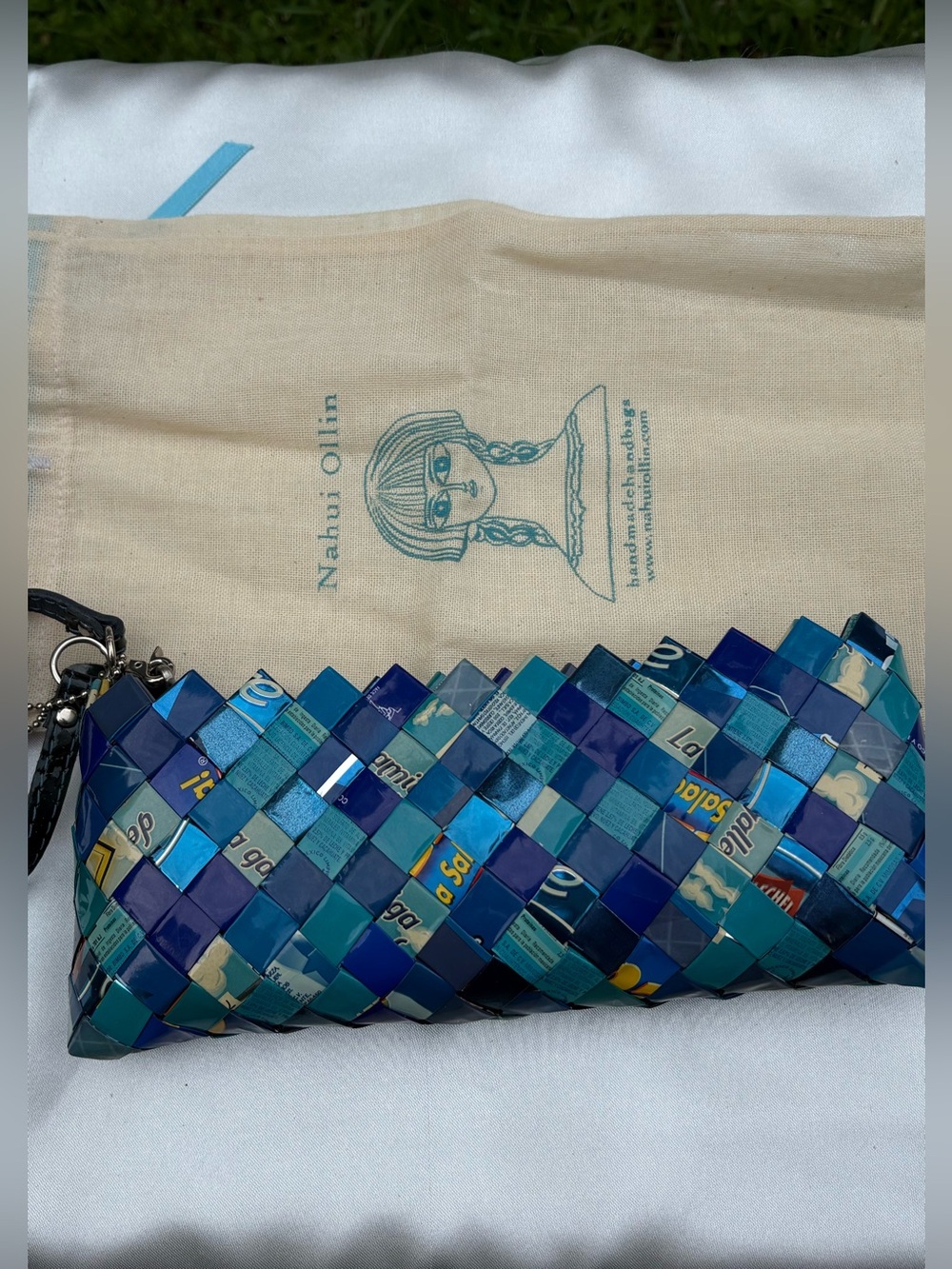 Nahkui Olin Blue Woven Clutch